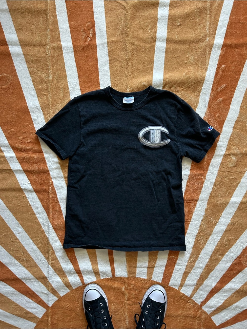 Vintage Champion Tee with Silver Embroidered C Patch